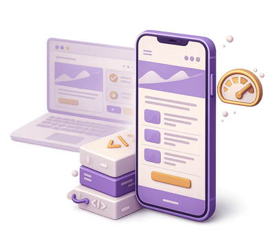 Ilustrasi desain website mobile-first