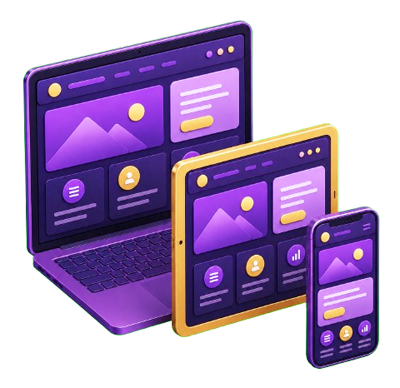 Ilustrasi desain website responsif di berbagai perangkat